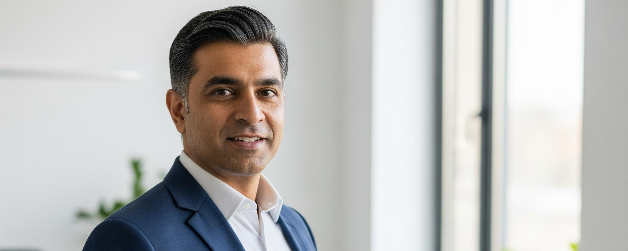 Professional man in office background